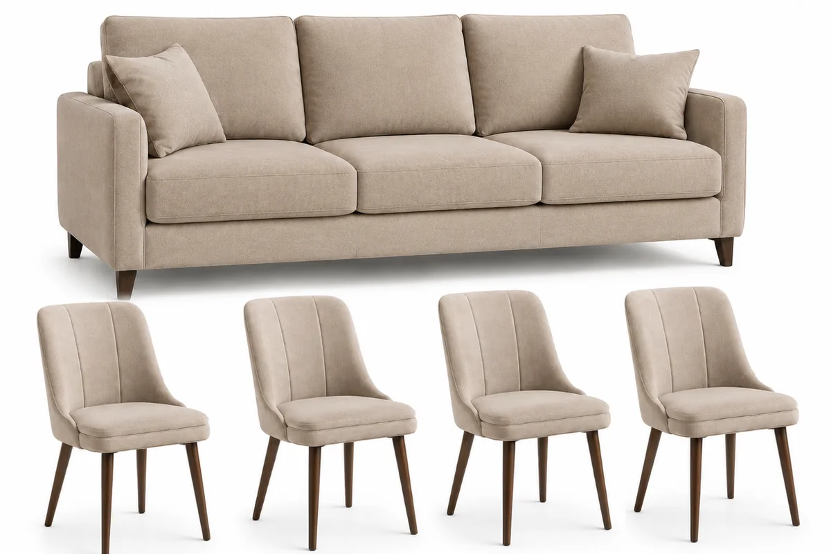 canapea standard de 3 locuri si 4 scaune tapitate - pachet curatare